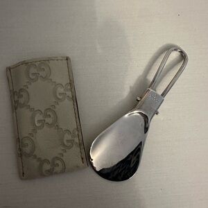 Gucci Silver Shoe Horn with Cream Case